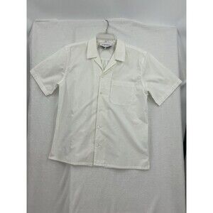 Frame Men's Short Sleeves White Shirt Front Buttons 100% Cotton Size Medium